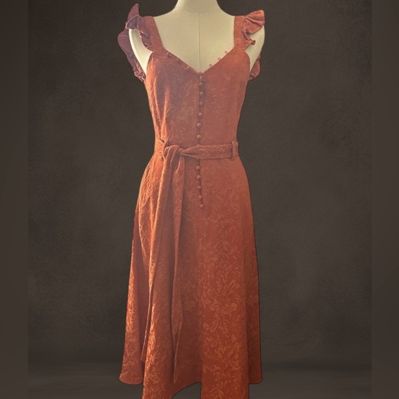 Endless Rose Dresses & Skirts - NWOT ENDLESS ROSE BROCADE COTTAGECORE DRESS WITH COVERED BUTTONS & TYE BELT